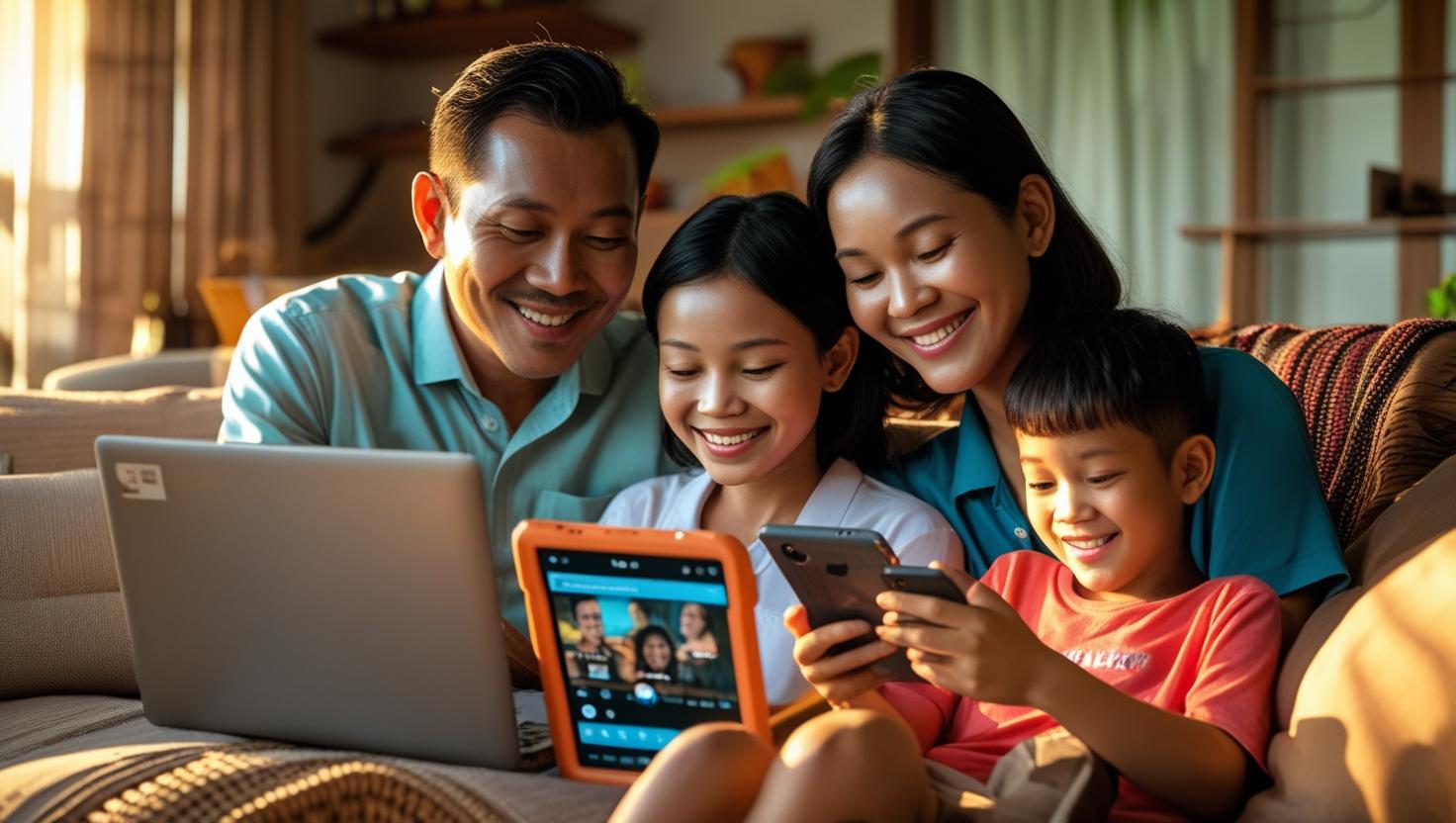 Router WiFi di atas meja